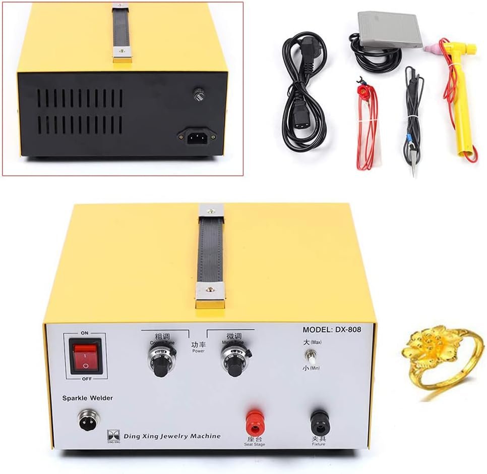 MONSEG Jewelry Spot Welding Machine, 80A Jewelry Spot Welder, Pulse Sparkle Spot Welder Portable Spot Welder Electric Soldering Machine Spot Welding Machine for Gold/Silver/Platinum/Steel