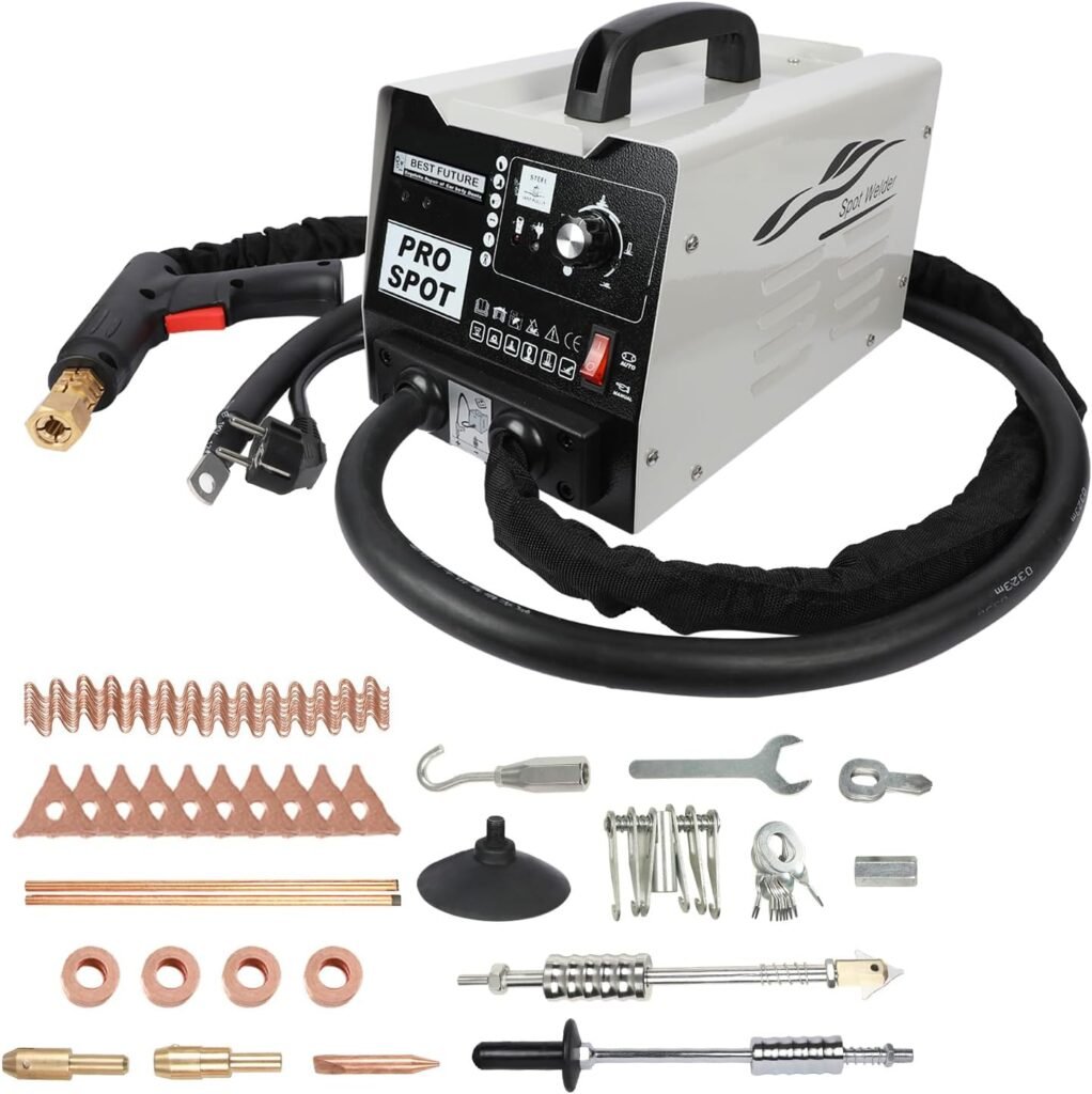 Spot Welding Machine, dent Puller Welder 2000Watt 3500A 220V spot Weld dent Puller kit 6 Modes Auto Body Dent Puller Intelligent Induction Stud Welder with 16 Types of Accessories