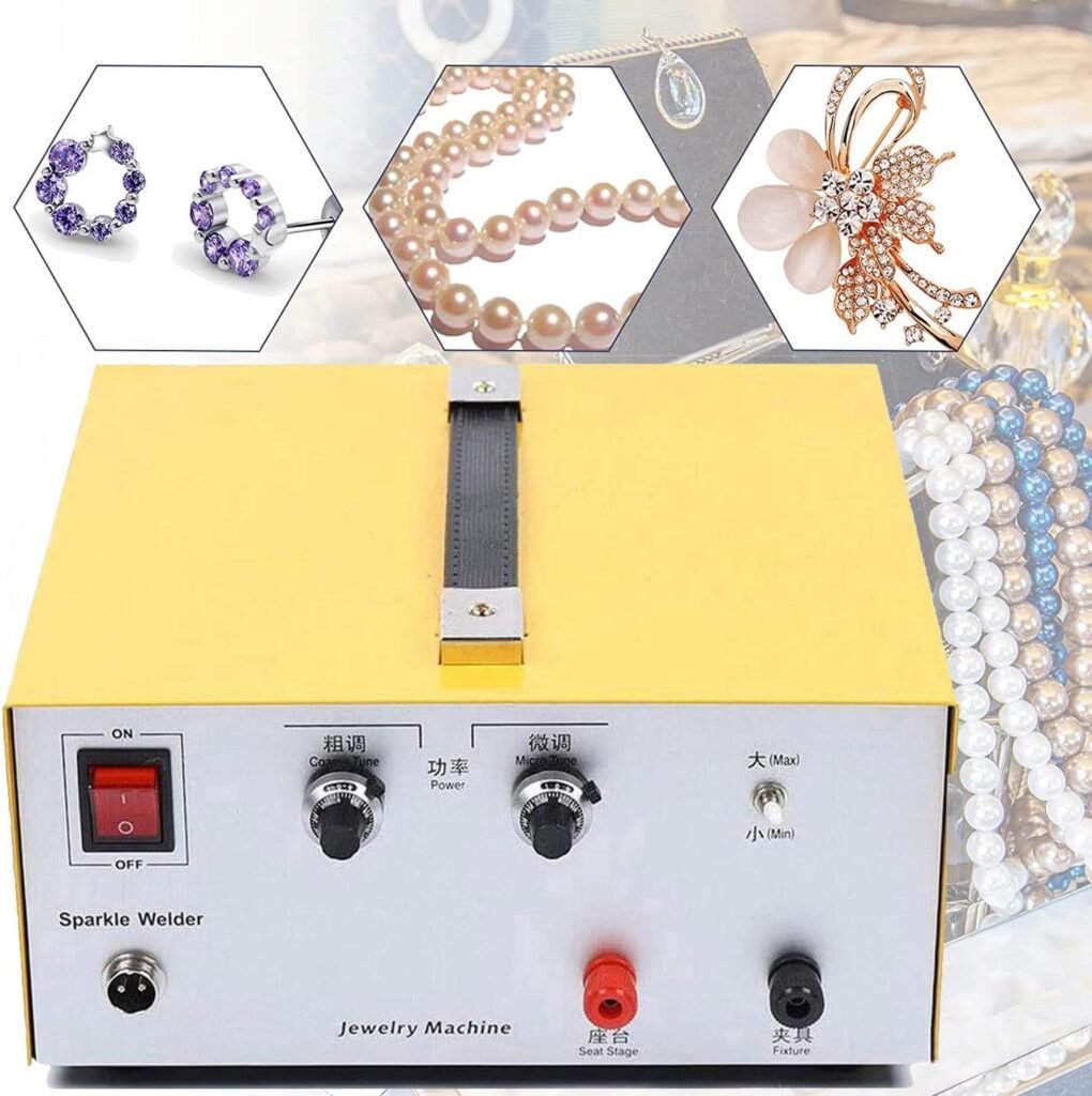 ANXYYDS Jewelry Spot Welding Machine, 30A/80A ulse Sparkle Spot Welder Portable Spot Welding Machine with Foot Pedal for Jewelry Gold Silver Platinum,80A-110V