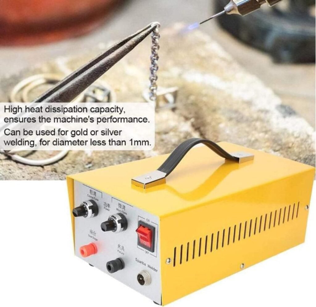 ANXYYDS Jewelry Spot Welding Machine, 30A/80A ulse Sparkle Spot Welder Portable Spot Welding Machine with Foot Pedal for Jewelry Gold Silver Platinum,80A-110V