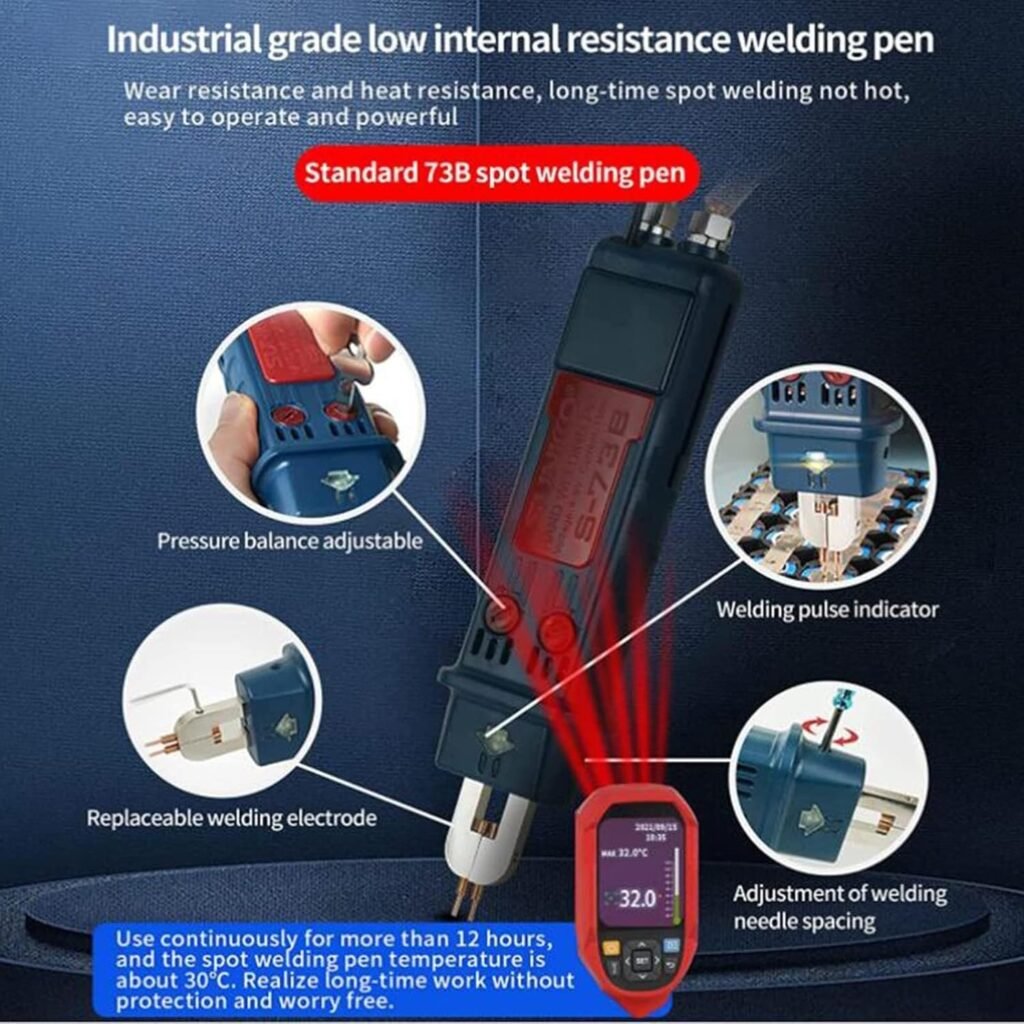 Battery Spot Welder,Lithium Battery Welder,3.2kw Pulse Spot Welding Machine,Automatic Induction Spot Welding Machine,with Wire-Controlled Foot Switch,for Battery Packs,Button Cells