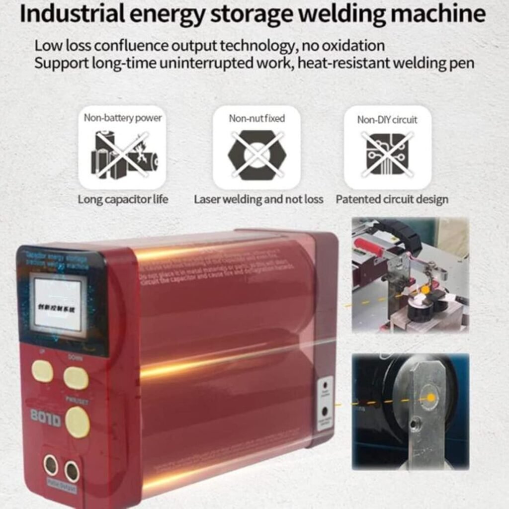 Battery Spot Welder,Lithium Battery Welder,3.2kw Pulse Spot Welding Machine,Automatic Induction Spot Welding Machine,with Wire-Controlled Foot Switch,for Battery Packs,Button Cells