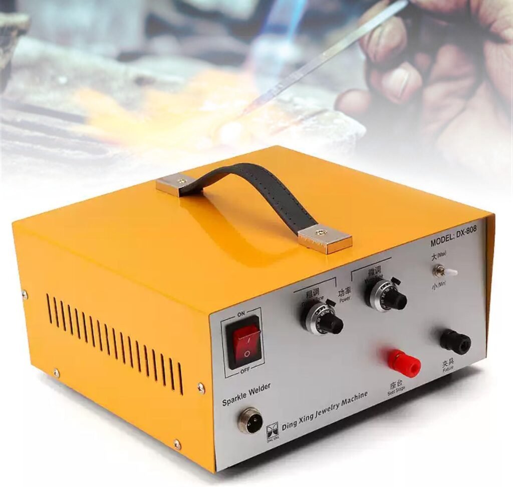 guoyjmm 400W Permanent Jewelry Spot Welder, 80A Pulse Sparkle Spot Soldering Machine, Portable Spot Welding Machine with Foot Pedal for Gold Silver Steel Platinum Jewelry Welding Machine