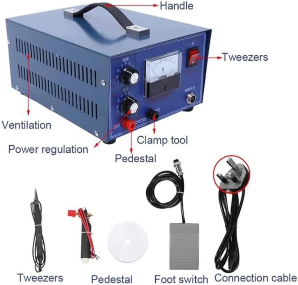 Jewelry Spot Welder Electric Soldering Machine Jewelry Welding Pulse Laser Spot Welding Machine Jewelry Tool Pulse Sparkle Spot Welder,50A 400w Automatic Spot Welder