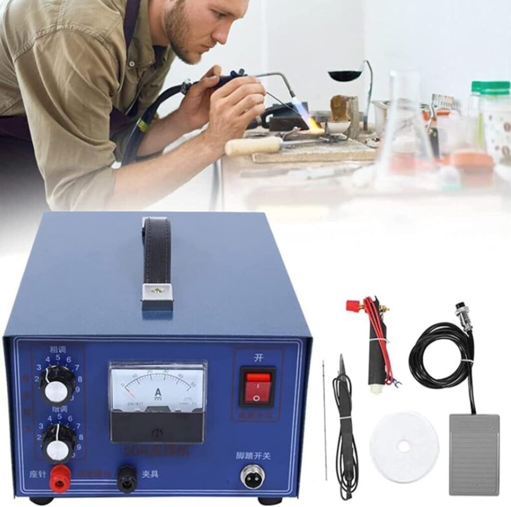 Jewelry Spot Welder Electric Soldering Machine Jewelry Welding Pulse Laser Spot Welding Machine Jewelry Tool Pulse Sparkle Spot Welder,50A 400w Automatic Spot Welder