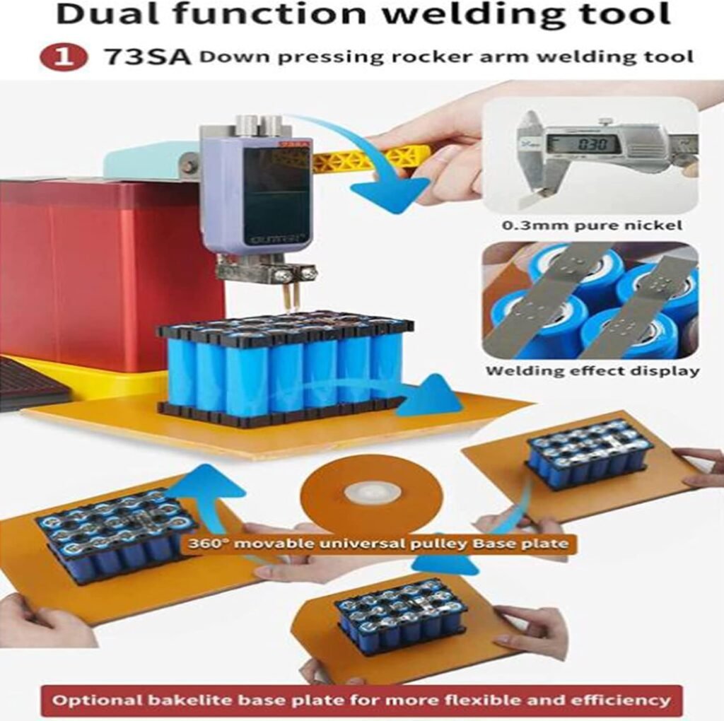 JOSKAA Battery Spot Welder,18650 Lithium Battery Welder,3.2kw Pulse Spot Welding Machine,Automatic Induction Spot Welding Machine,with Wire-Controlled Foot Switch,for Battery Packs,Button Cells