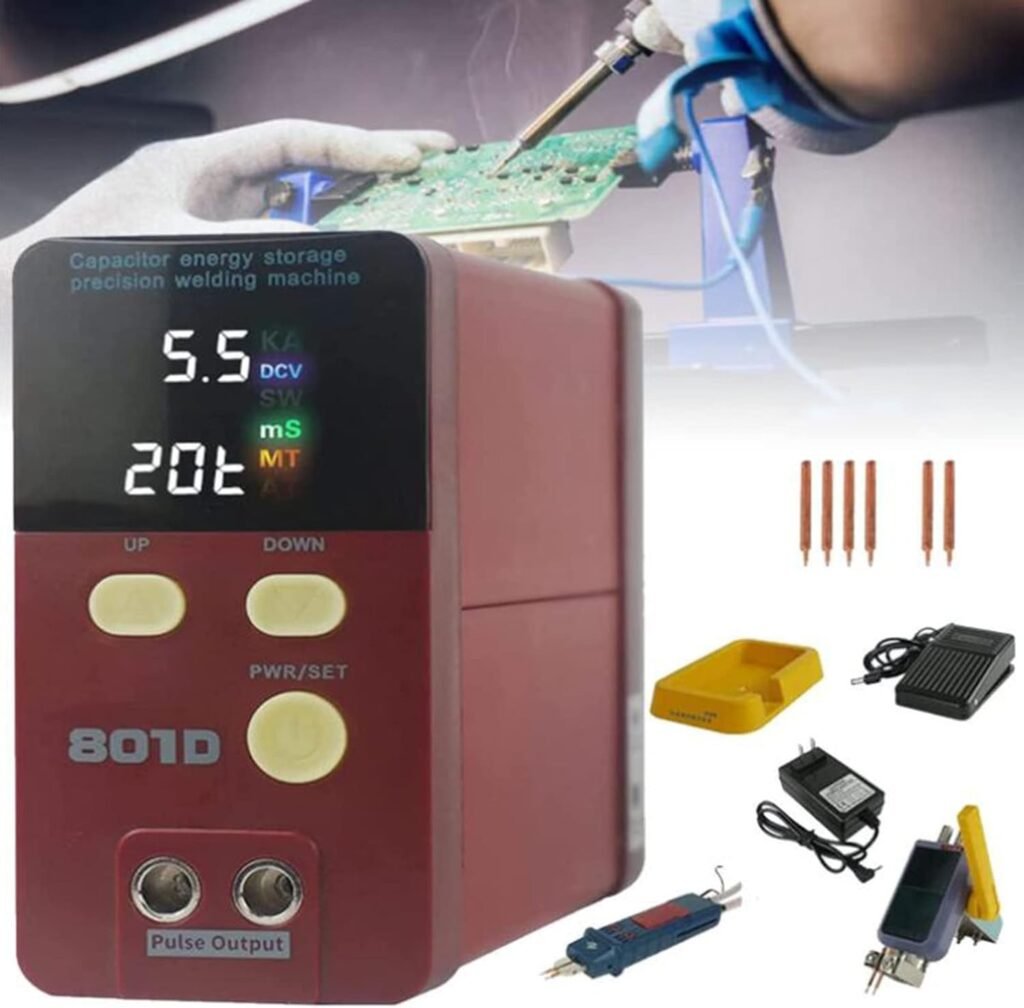 JOSKAA Battery Spot Welder,18650 Lithium Battery Welder,3.2kw Pulse Spot Welding Machine,Automatic Induction Spot Welding Machine,with Wire-Controlled Foot Switch,for Battery Packs,Button Cells