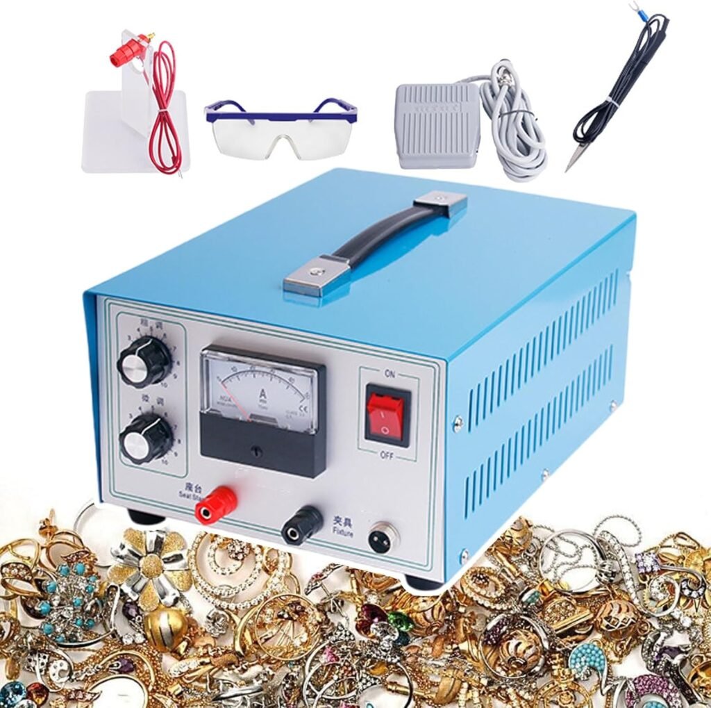 pedenencelia Jewelry Spot Welding Machine,Gold Silver Platinum Welding Machine,Handheld Spot Welding Machine,9-Level Knob Adjustment,Welding Range 0.4-1.0mm/0.6-1.2mm/0.3-1.5mm,80A