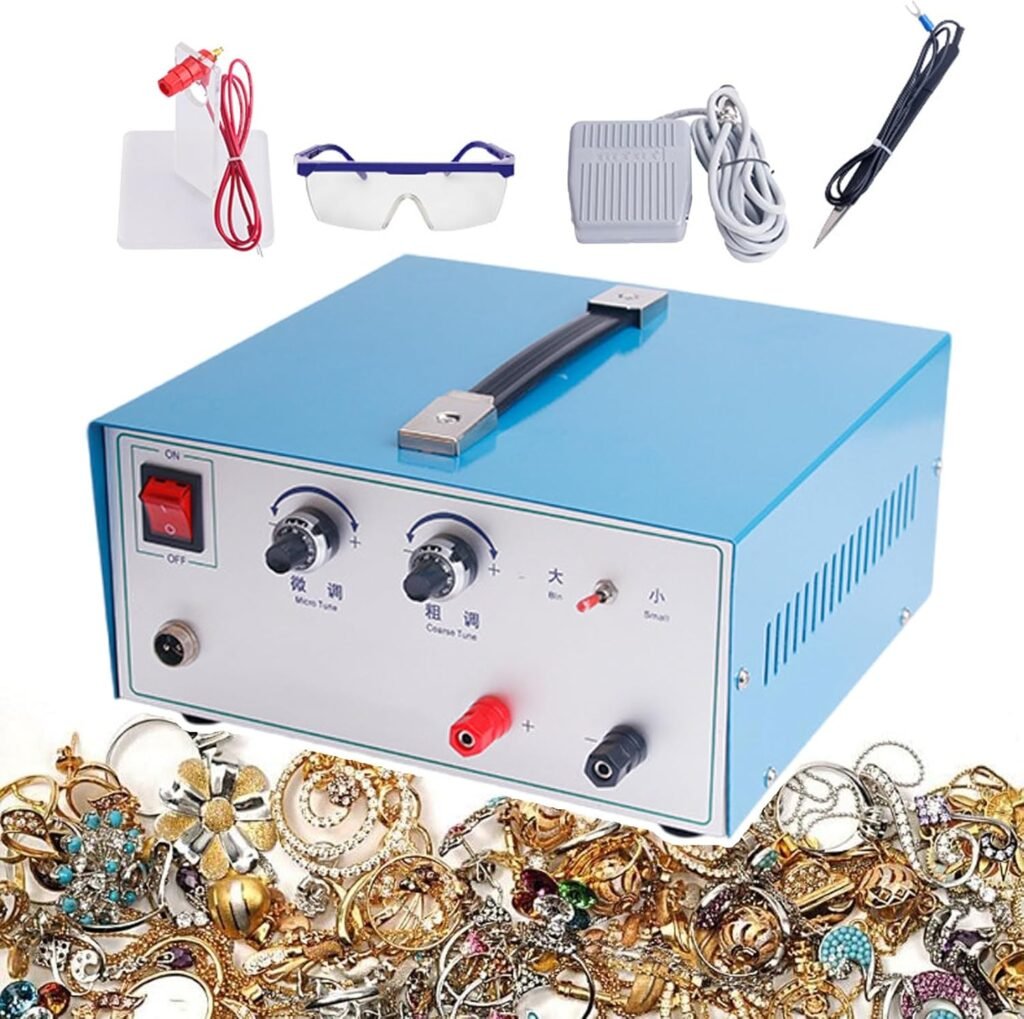 pedenencelia Jewelry Spot Welding Machine,Gold Silver Platinum Welding Machine,Handheld Spot Welding Machine,9-Level Knob Adjustment,Welding Range 0.4-1.0mm/0.6-1.2mm/0.3-1.5mm,80A