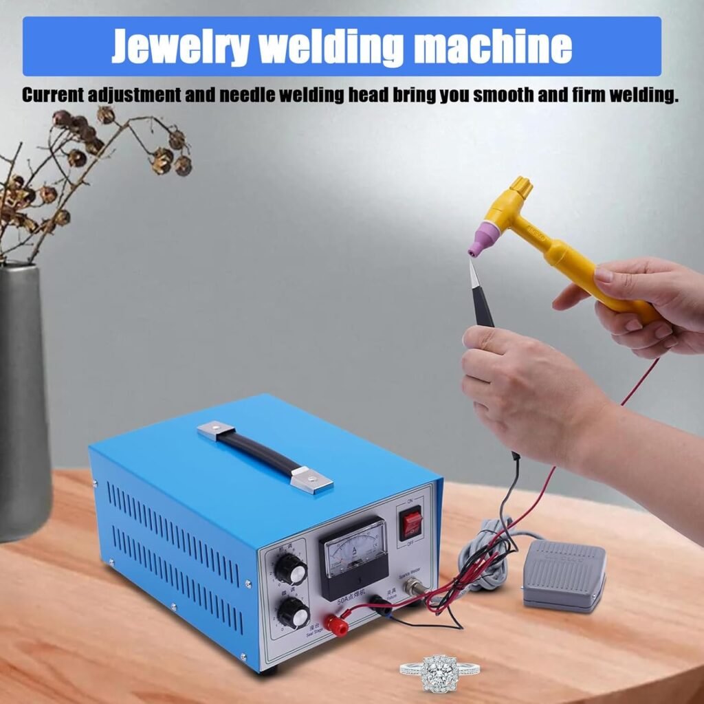 pedenencelia Jewelry Spot Welding Machine,Gold Silver Platinum Welding Machine,Handheld Spot Welding Machine,9-Level Knob Adjustment,Welding Range 0.4-1.0mm/0.6-1.2mm/0.3-1.5mm,80A