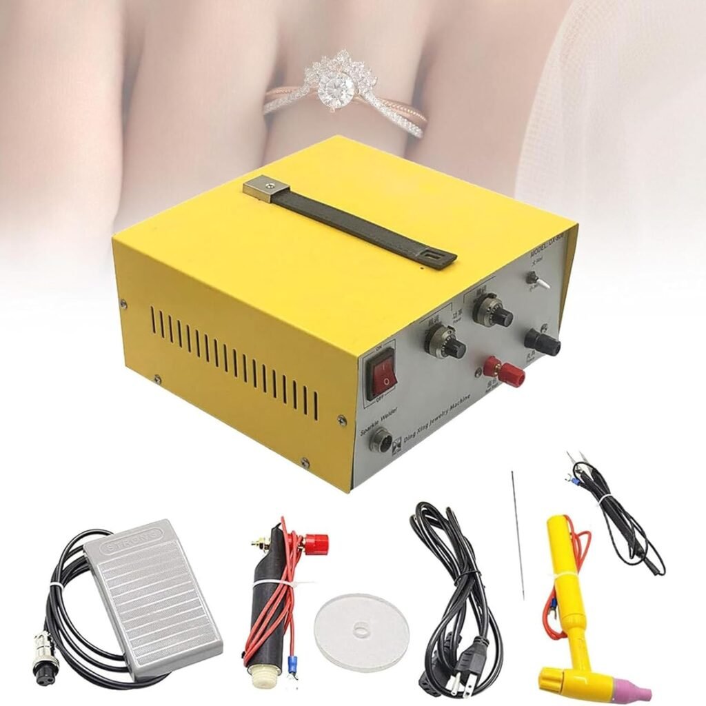 ROGHA 80A 500W Jewelry Spot Welding Machine, DIY Pulse Sparkle Spot Jewelry Welder Machine Used for Platinum Gold Silver Steel Necklaces Earrings,220