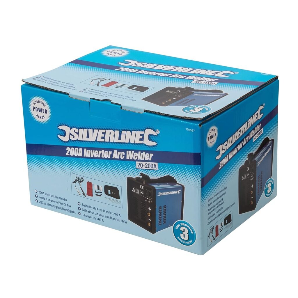 Silverline 200A MMA Inverter Arc Welder Kit 25 – 200A UK (103597)