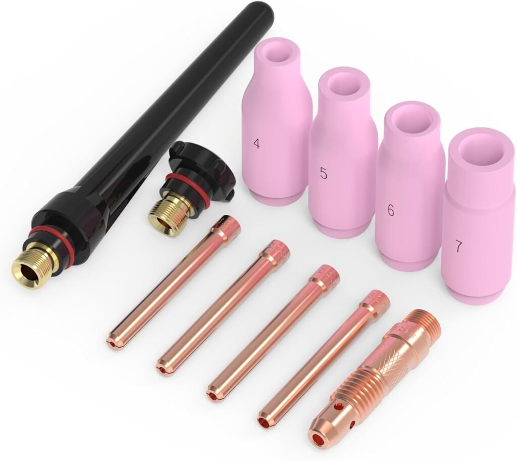 YESWELDER 11Pcs TIG Welding Torch Consumables Kit Collets Alumina Ceramic Cups For WP-17/18/26