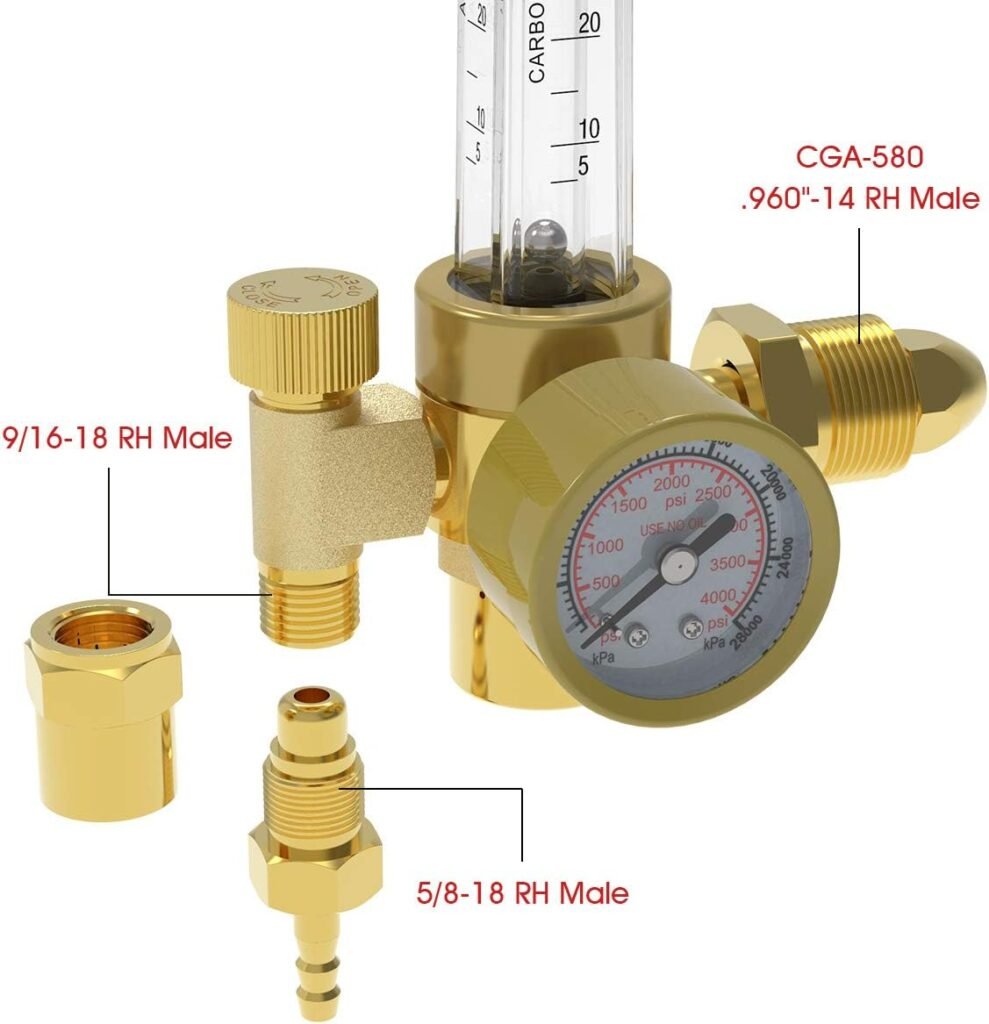 YESWELDER CO2 Argon Regulator with Gas Hose TIG Welder