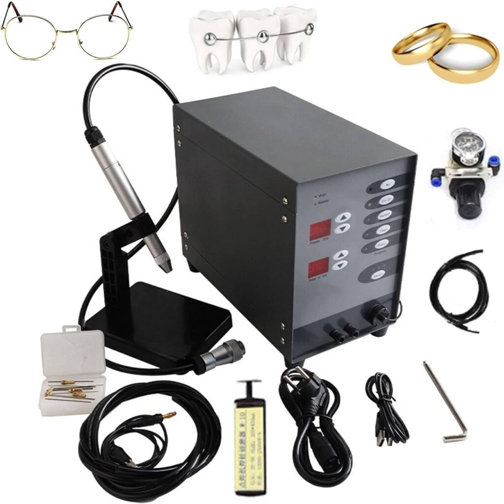 YLANMEI Spot Welder Permanent Jewelry Welder Kit Cnc Spot Welding Machine Pulse Argon Arc Welding Machine for DIY Jewelry Repair Gold and Hardware Workpiece