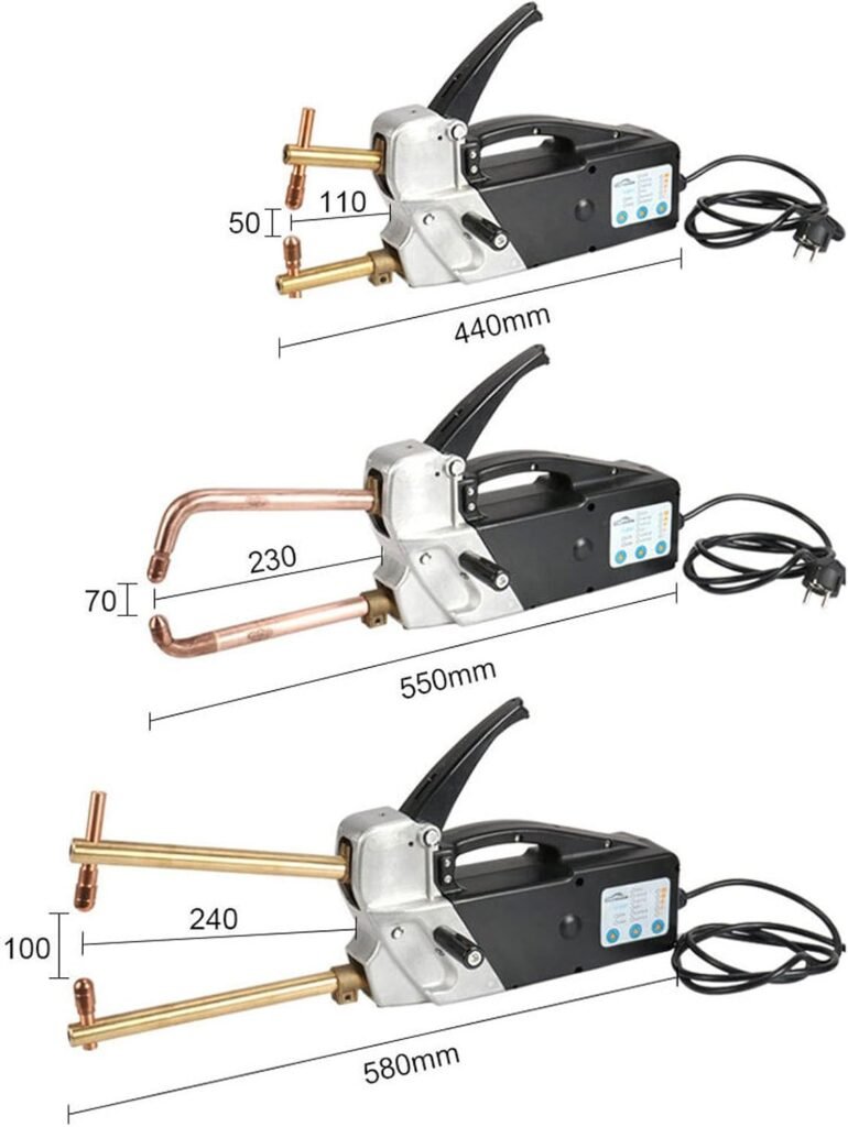 Portable Electric Spot Welder for Mild Steel and Stainless Steel Repair - Double Side Spot Welding Machine - 2.0 + 2.0mm Welding Tip Gun - With storage box, shoulder strap  handle