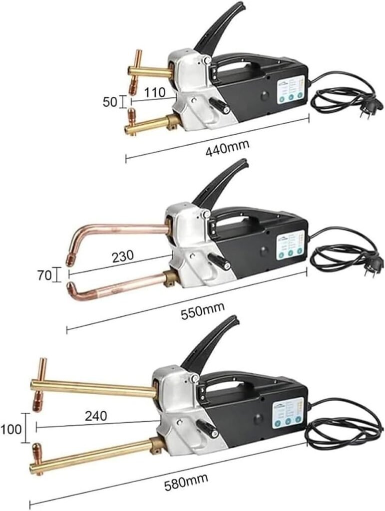 YANGYMM Single Phase Handheld Welding Tip Gun, Portable Electric Spot Welder, for Mild Steel and Stainless Steel Repair, 2.0+2.0mm sheet metal repair tools