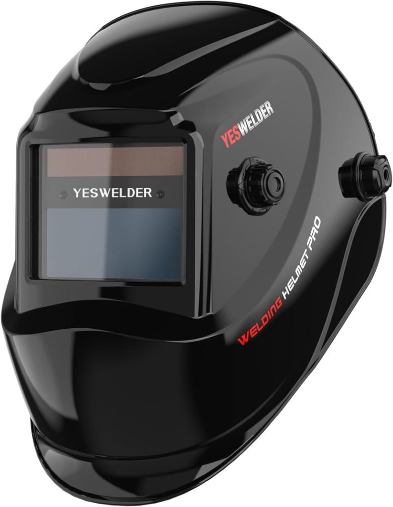 YESWELDER True Color Solar Powered Auto Darkening Welding Helmet, Wide Shade 4/9-13 for TIG MIG ARC Grind Welding Hood Helmet