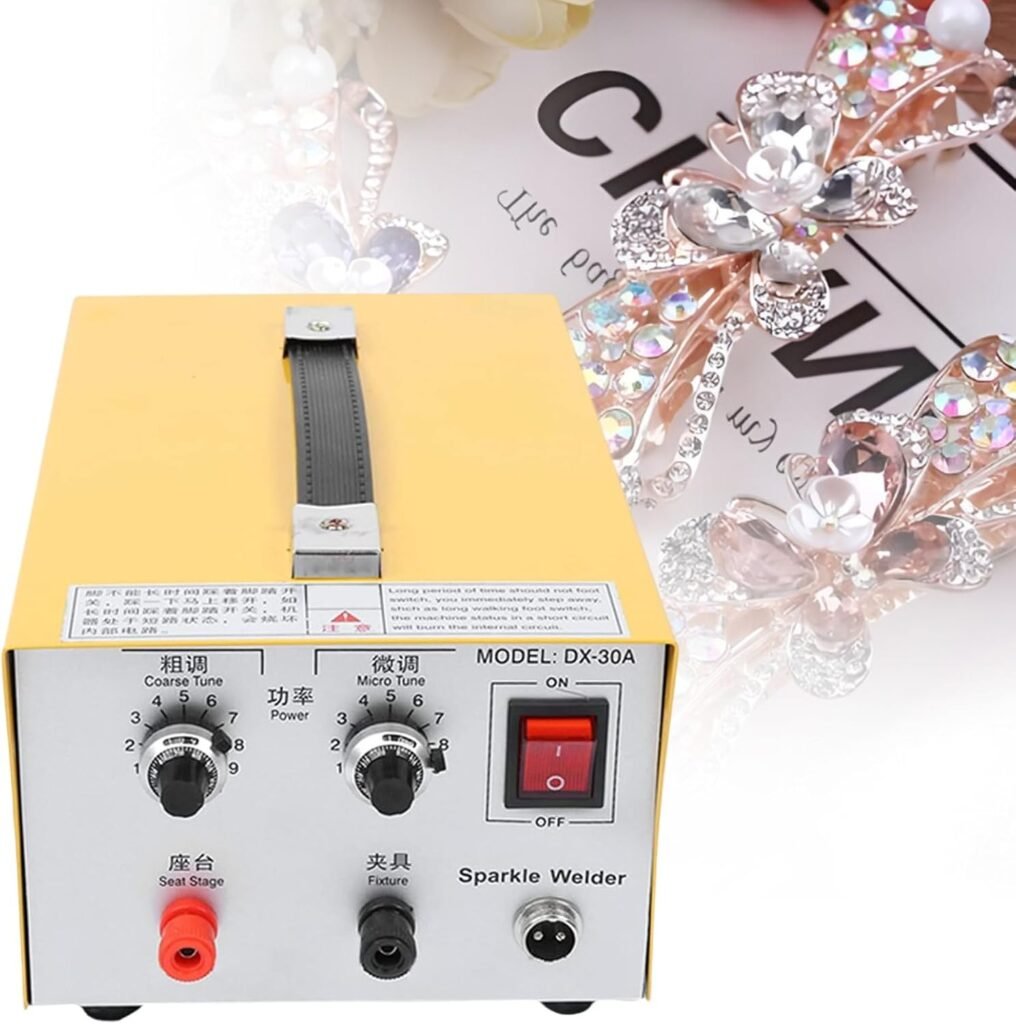 30A Portable Spot Welding Machine with Handle, Adjustable Output Power DIY Spot Jewelry Welder Machine for Gold Silver Platinum Steel Spot Welding Tool