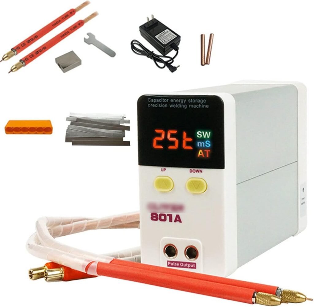 801A Battery Spot Welder 11.3KW Capacitor Energy Storage Spot Welding Machine, Mini Portable Precision Pulse Battery Welding Equipment for 18650, 14500 Lithium Battery Pack Building