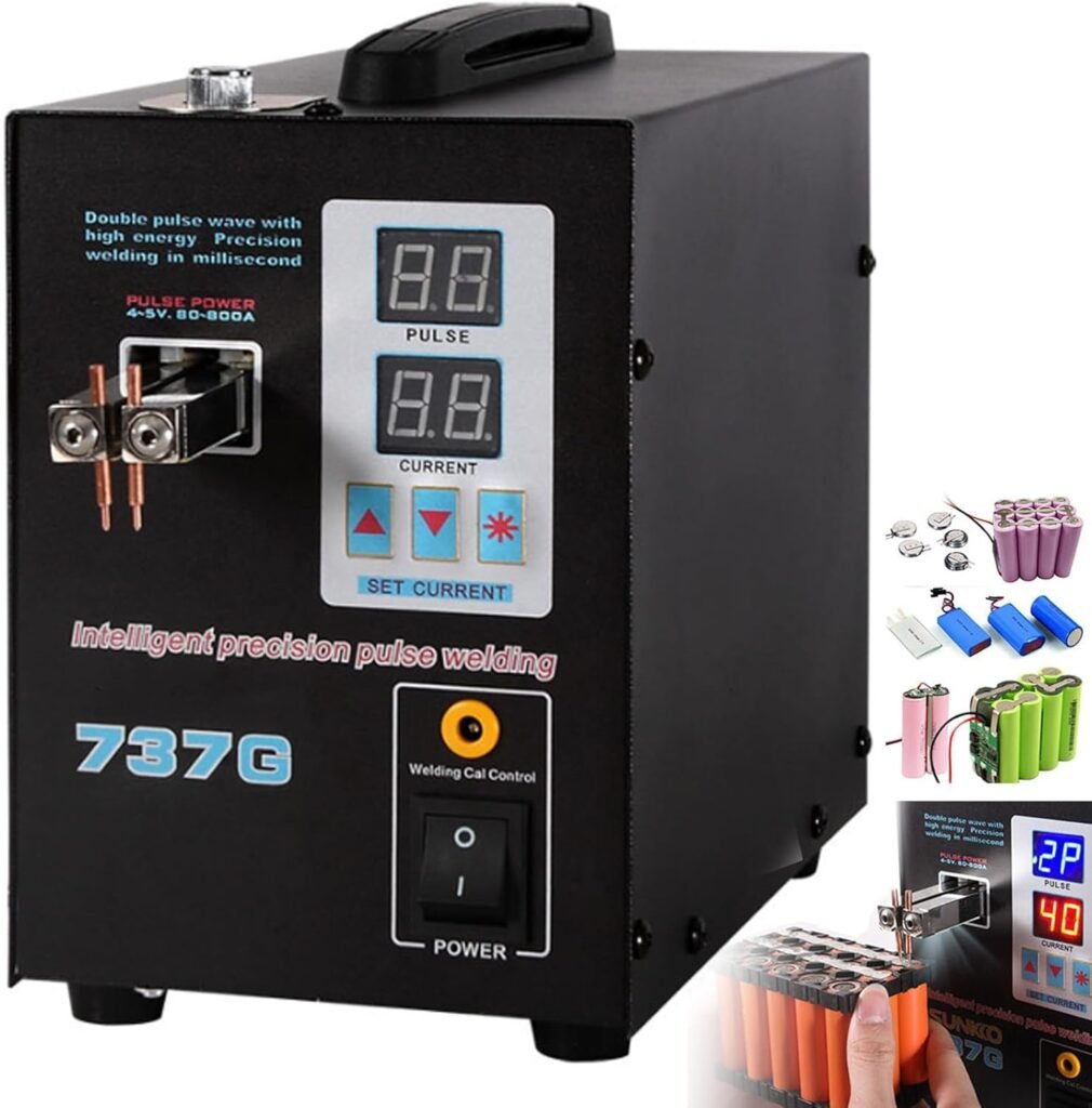 Battery Spot Welder | 2.8kw Pulse Spot Welder | Portable High-Power Battery Welding Machine | Soldering Station W/Led Lighting/Dual Digital Display- For Building Lithium Battery Packs,0.153mm