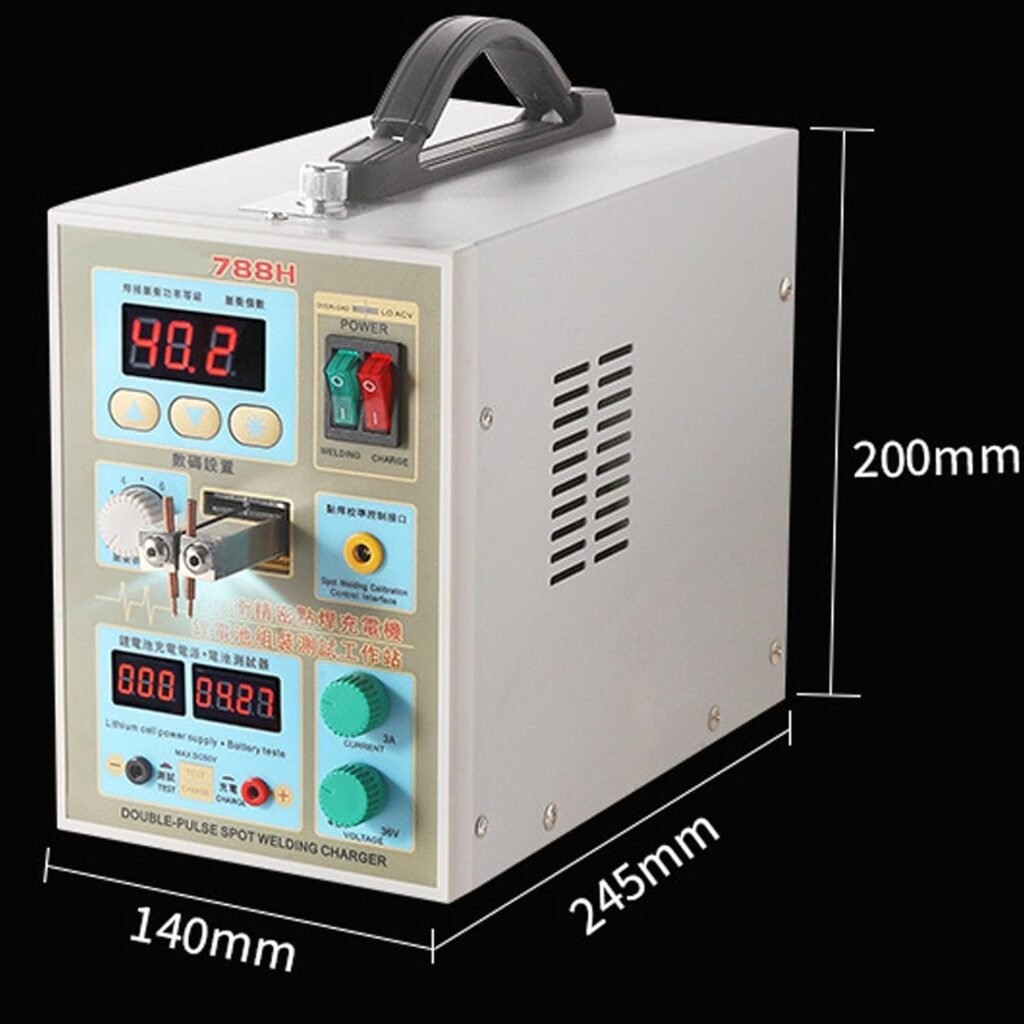 Battery Spot Welder, Pulse Spot Welder, 2.8kw Spot Welding Equipment -2 Welding Modes And Led Lighting For 0.2mm Pure Nickel, Battery Packs,White