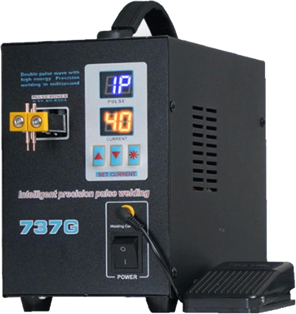 Battery Spot Welder, Pulse Spot Welder  Battery Charger, 2.8kw Battery Welding Machine- 2 Welding Modes/Led Lighting For 0.15mm Pure Nickel, Battery Packs,0.151mm