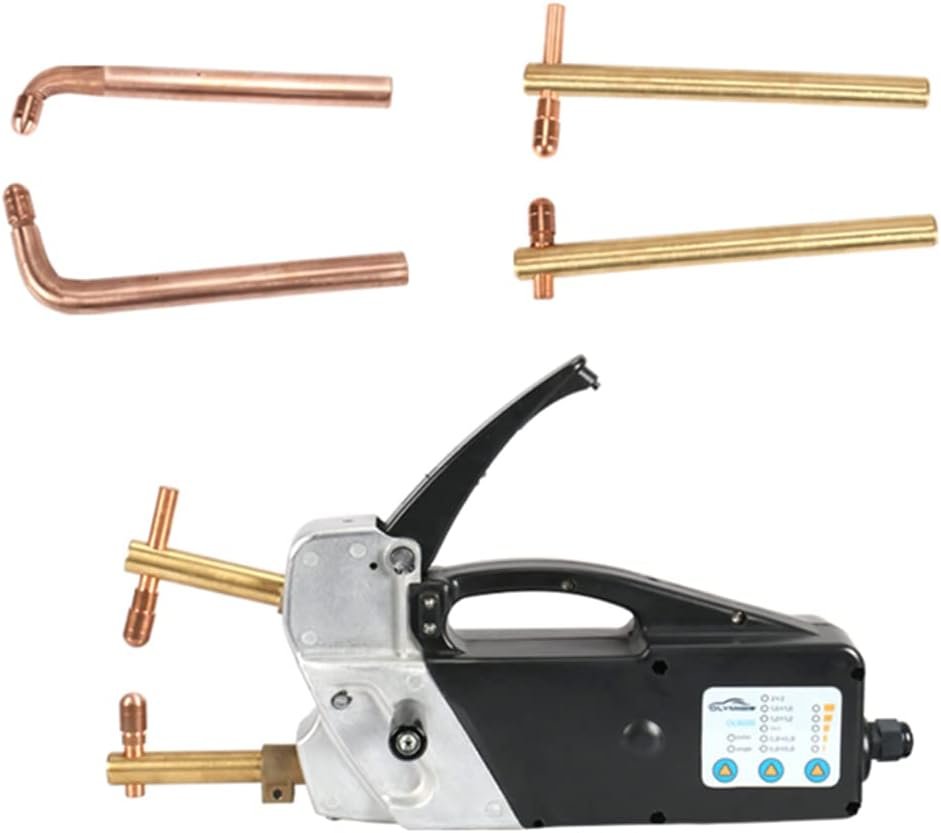 Electric Spot Welder 220V Double Side Spot Welding Machine Portable Single Phase Portable Handheld Welding Tip Gun 2.0 +2.0Mm Sheet Metal Repair Tool For Spot Welding Of Mild Steel