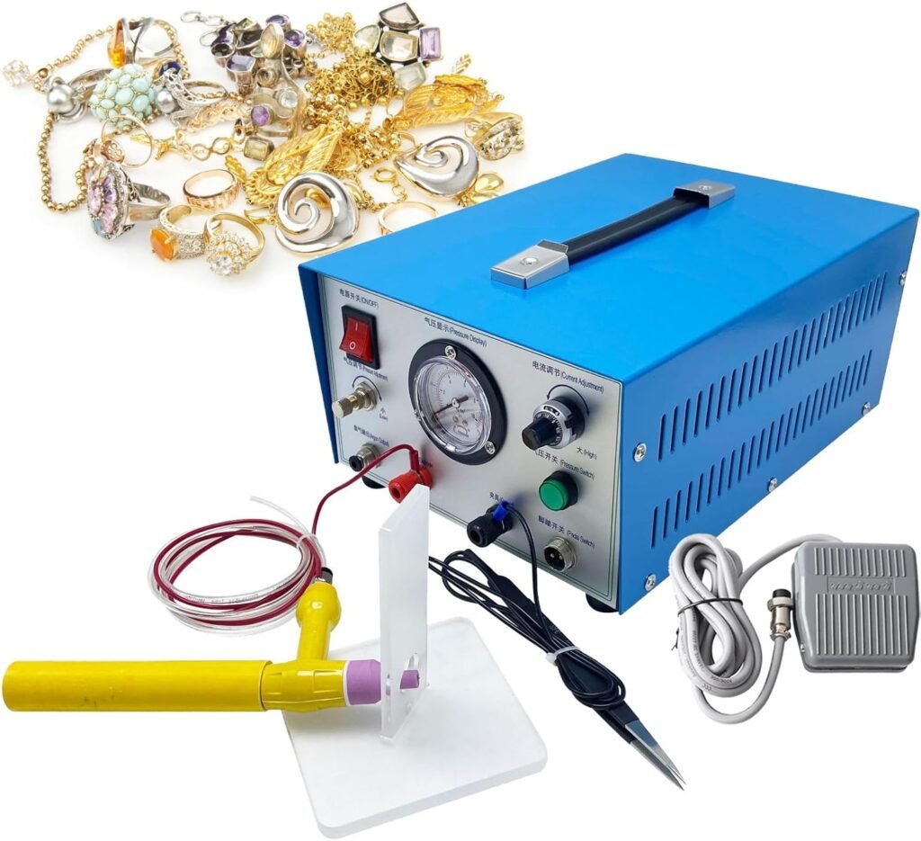 Fablestoryem Automatic Spot Welder, Pulse Argon Arc Welding Machine Jewelry Welder, 110V/220V Spot Welder, Jewelry Welding Kit, for Jewelry Welding Jewelry Repair Tool 50A-600A,100W