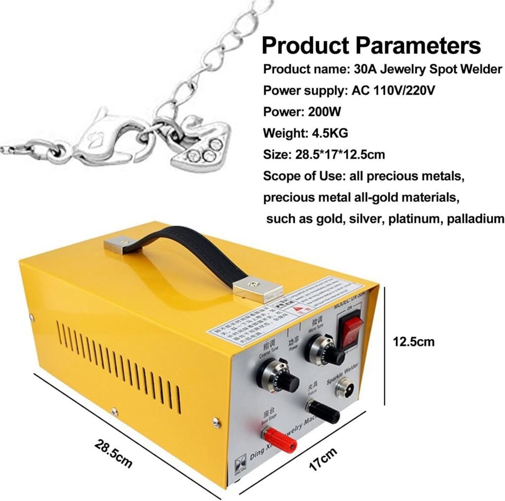 Jewelry Spot Welder 30A Spot Welder with Foot Pedal Gold Silver Jewelry Spot Welding Tool Easy to Use, for Jewelry Gold Silver Platinum