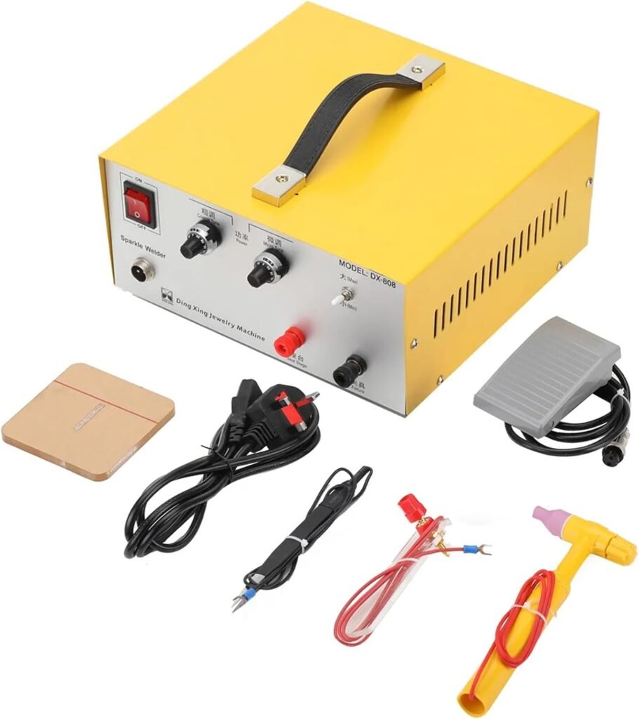 Jewelry Spot Welder Pulse Spot Welding Machine with Foot Pedal for Gold, Silver, Platinum - Ideal for Household DIY Projects