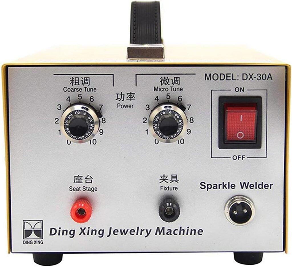 Jewelry Spot Welding Machine, Portable Spot Welding Machine with Foot Pedal Electric Soldering Machine Welding Spot Welder 30A for Gold Silver Platinum Steels