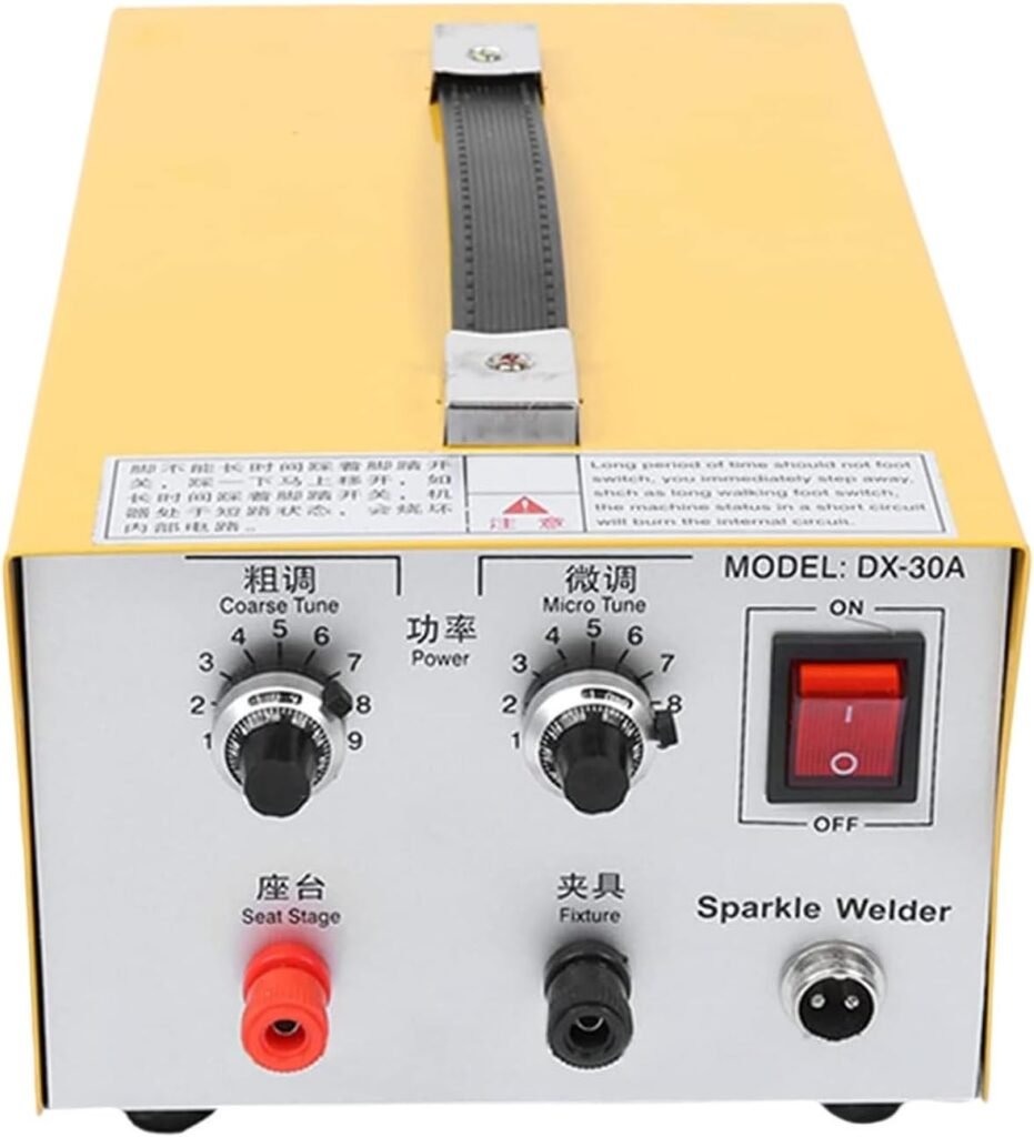 Jewelry Spot Welding Machine, Portable Spot Welding Machine with Foot Pedal Electric Soldering Machine Welding Spot Welder 30A for Gold Silver Platinum Steels