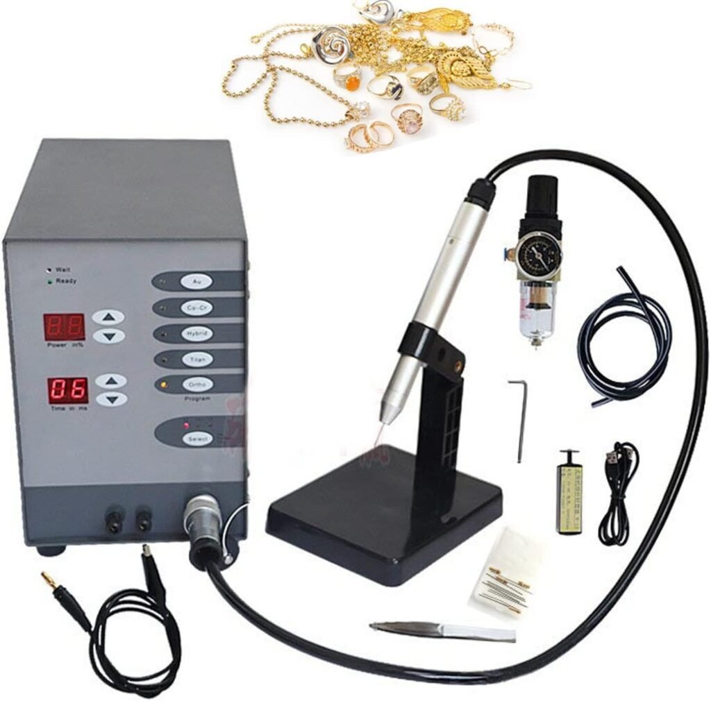 Jewelry Welder Kit - Permanent, Automatic Spot Welder for Gold, Aluminum, Titanium, Orthodontics - 50-600A Welding - Jewelry Restoration