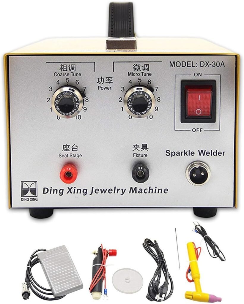 Jewelry Welding Machine,Pulse Spot Welder Pulse,Gold Silver Platinum Palladium Necklace Ring Jewelry Spot Welder,200W 30A 0.5-1Mm Welding Range