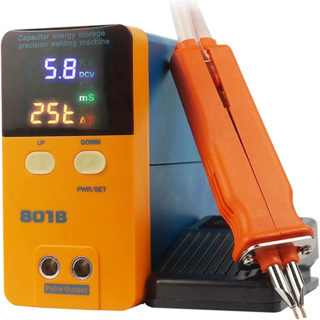 KLUFO 1.6KW Capacitor Energy Storage Spot Welder,801B Industrial Energy Storage Battery Welder,Mini Portable Precision Pulse Battery Spot Welder with Welding Pen