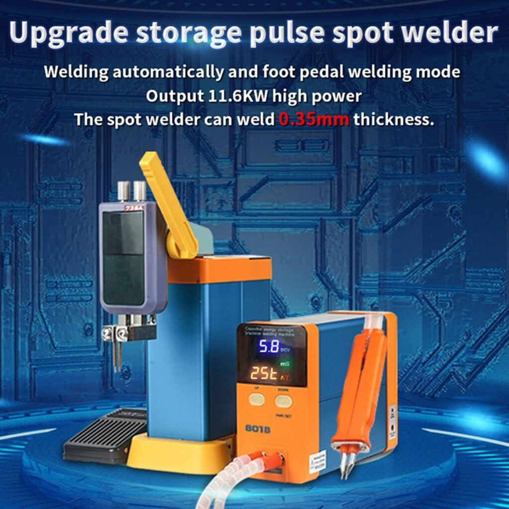 KLUFO 801B Cordless Spot Welder 11.6KW Industrial Energy Storage Battery Welding Machine Spot Welding Machine Portable Precision Pulse Battery Welders for 18650,14500 Lithium Battery