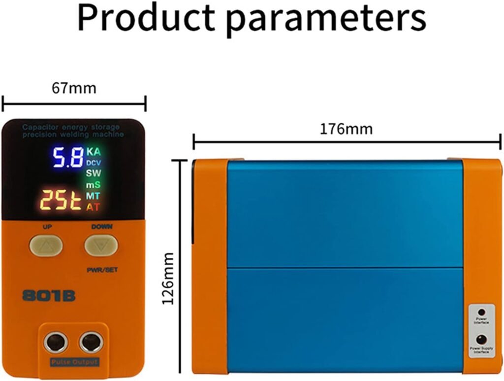 KLUFO 801B Cordless Spot Welder 11.6KW Industrial Energy Storage Battery Welding Machine Spot Welding Machine Portable Precision Pulse Battery Welders for 18650,14500 Lithium Battery