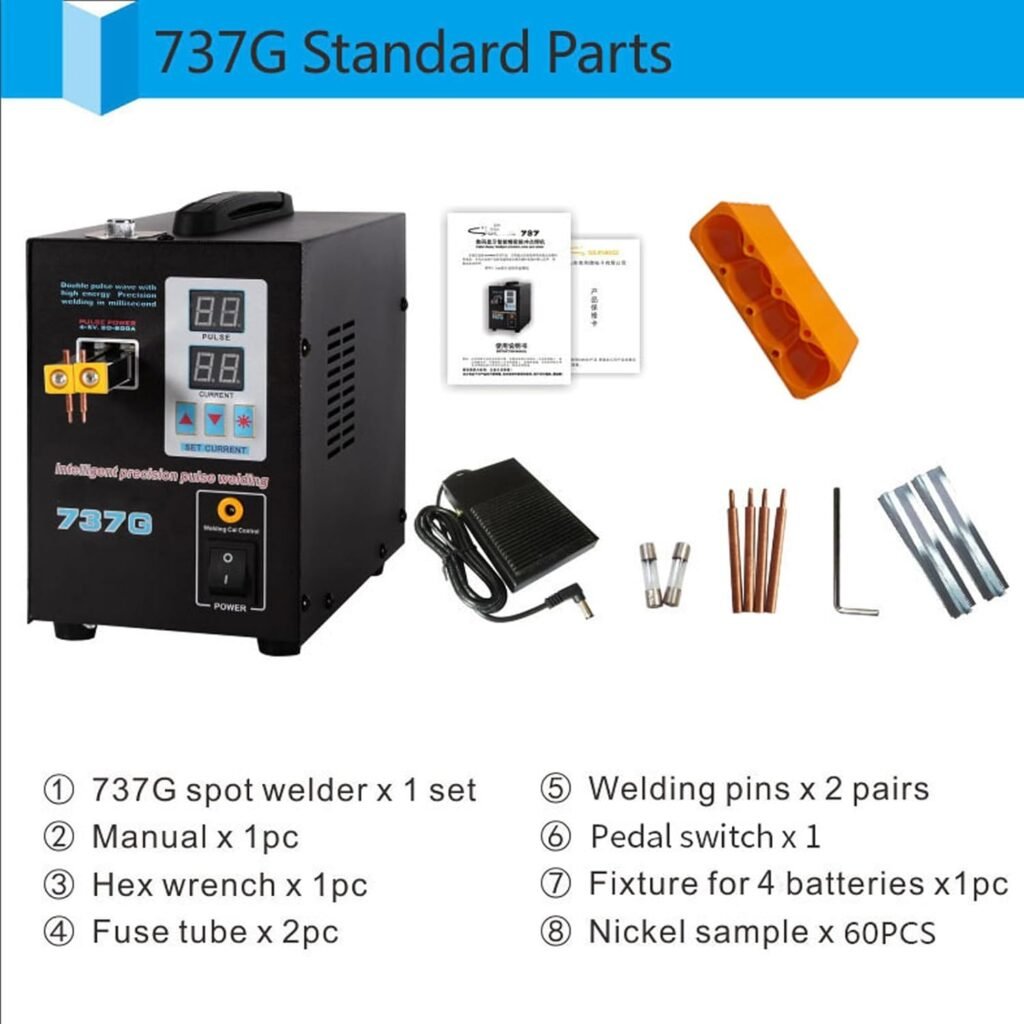Soflightmok Battery Spot Welder- 2.8kw Portable Spot Welding Equipment- Pulse Spot Welder For 0.15/0.151/0.152/0.153mm Nickel Strip Welding  Making Diy Battery Packs,0.151mm