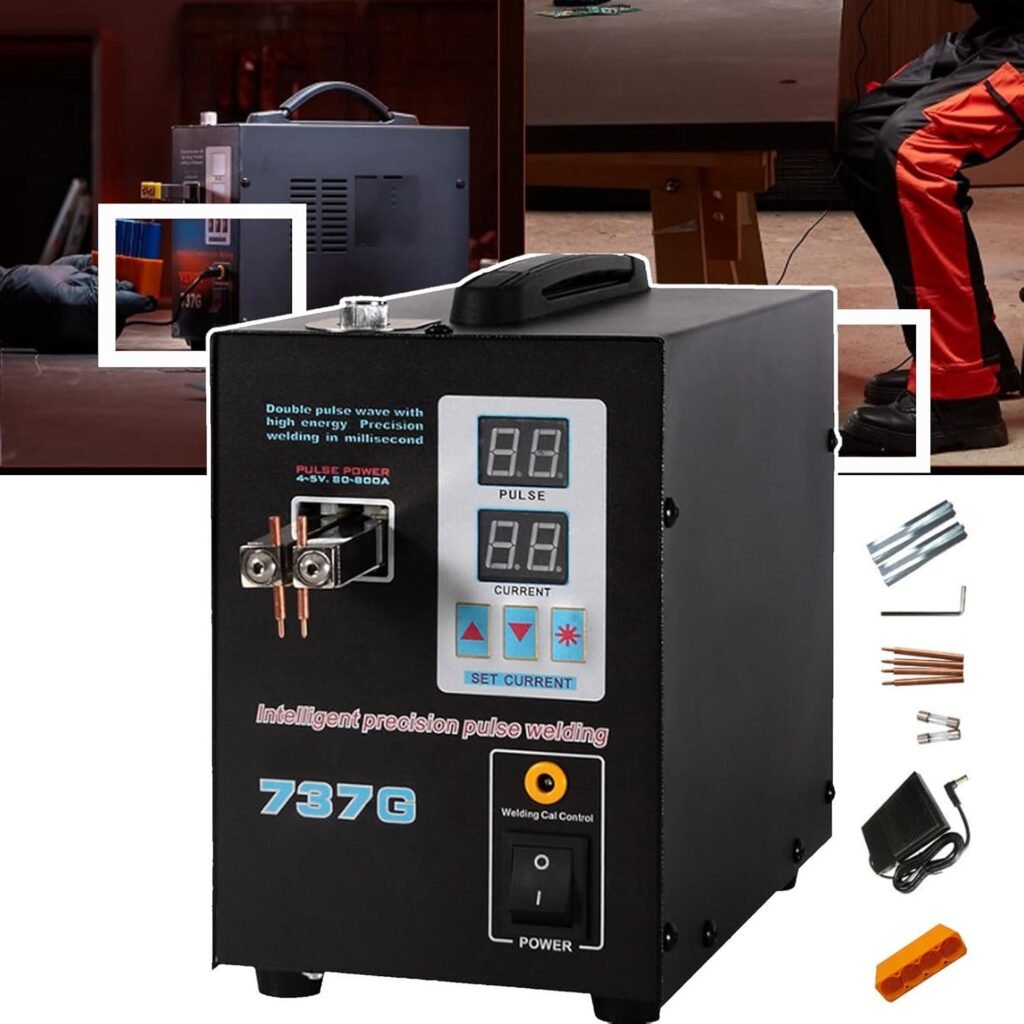 Soflightmok Handheld Spot Welder 2.8kw,Foot Pedal Spot Welder, Portable Battery Spot Welde,Spot Welding Equipment,Pulse Spot Welder-2 Welding Modes-Lithium Battery Pack Building-,0.153mm