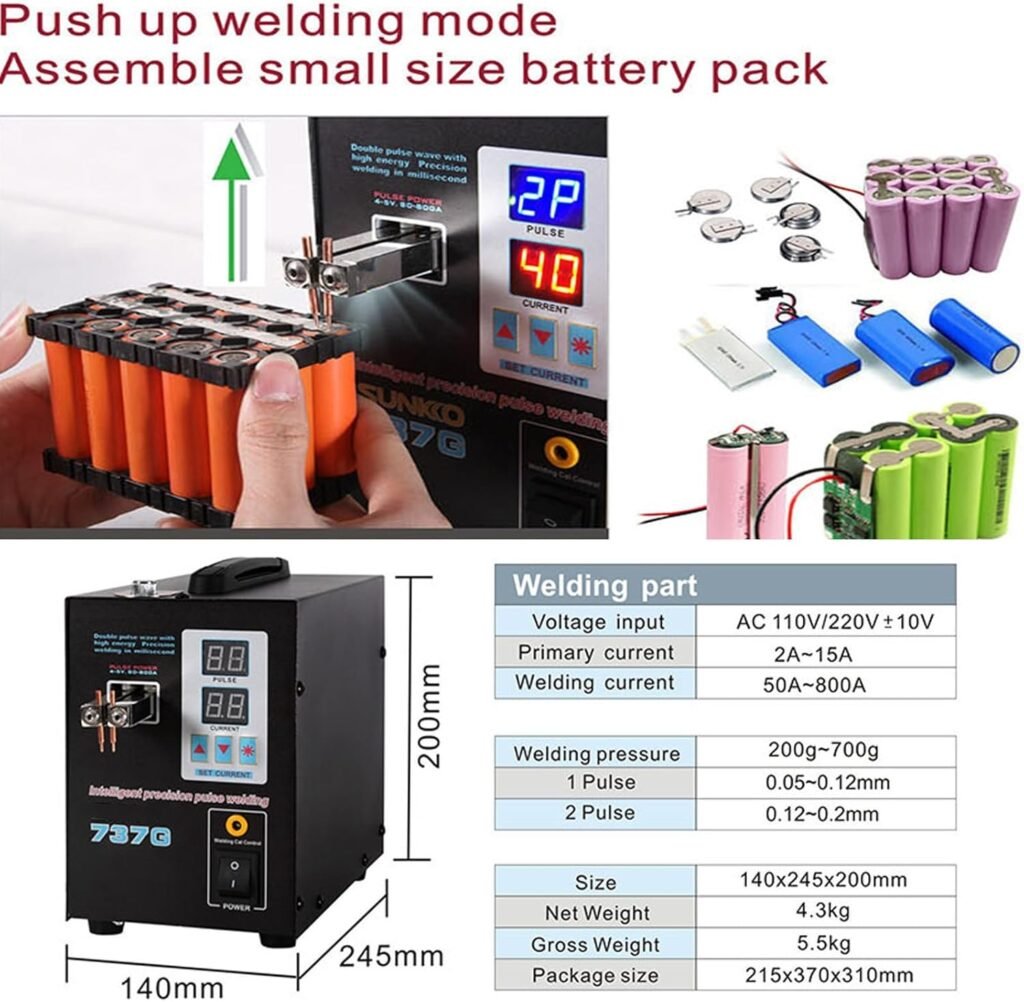 Soflightmok Handheld Spot Welder 2.8kw,Foot Pedal Spot Welder, Portable Battery Spot Welde,Spot Welding Equipment,Pulse Spot Welder-2 Welding Modes-Lithium Battery Pack Building-,0.153mm