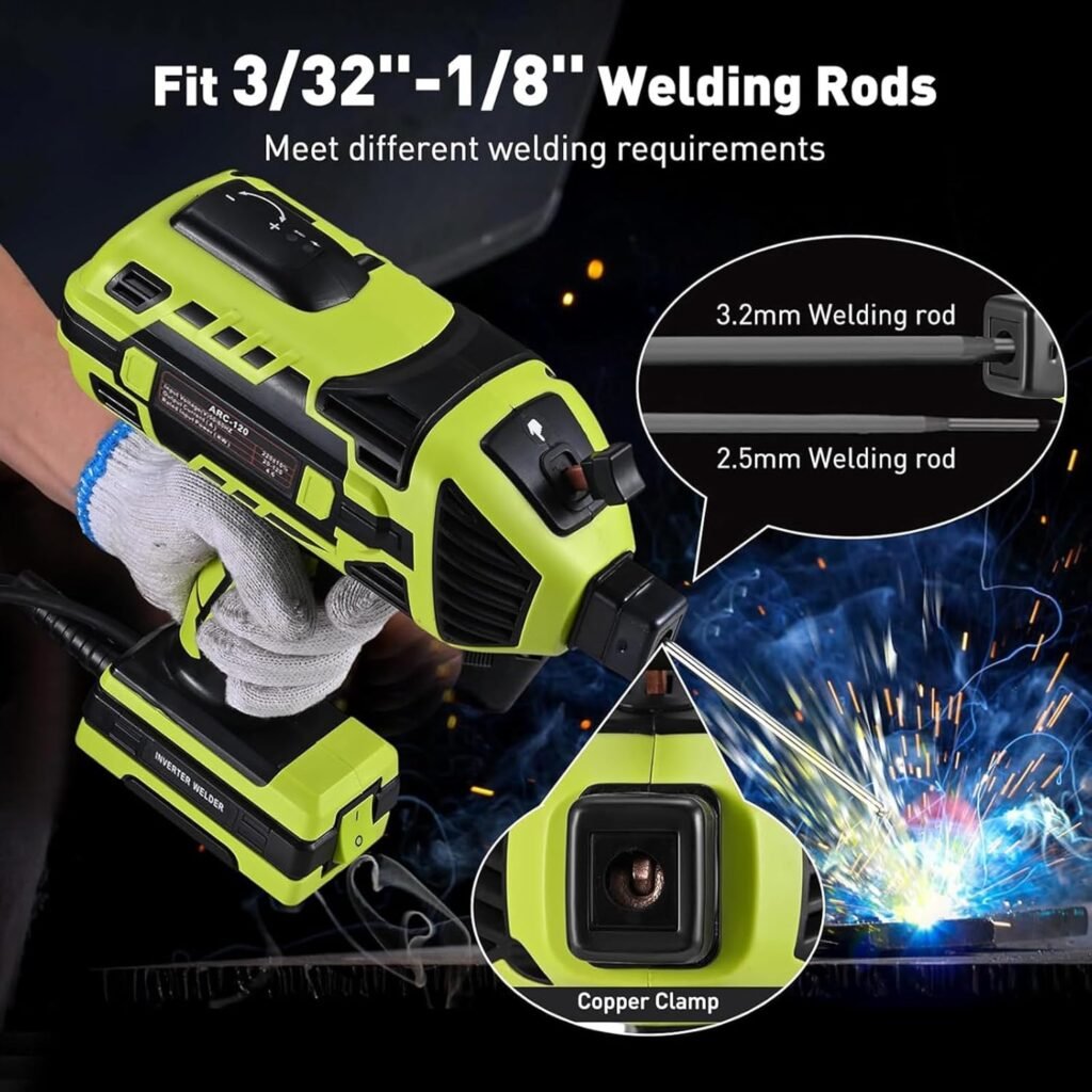 4600W Portable Welding Machine,110V/220V Handheld Welder with IGBT Inverter 6 Variable Current Adjustment, Portable Welder Fits for 3/32-1/8 Wire rods Electric Stick Welder Machine