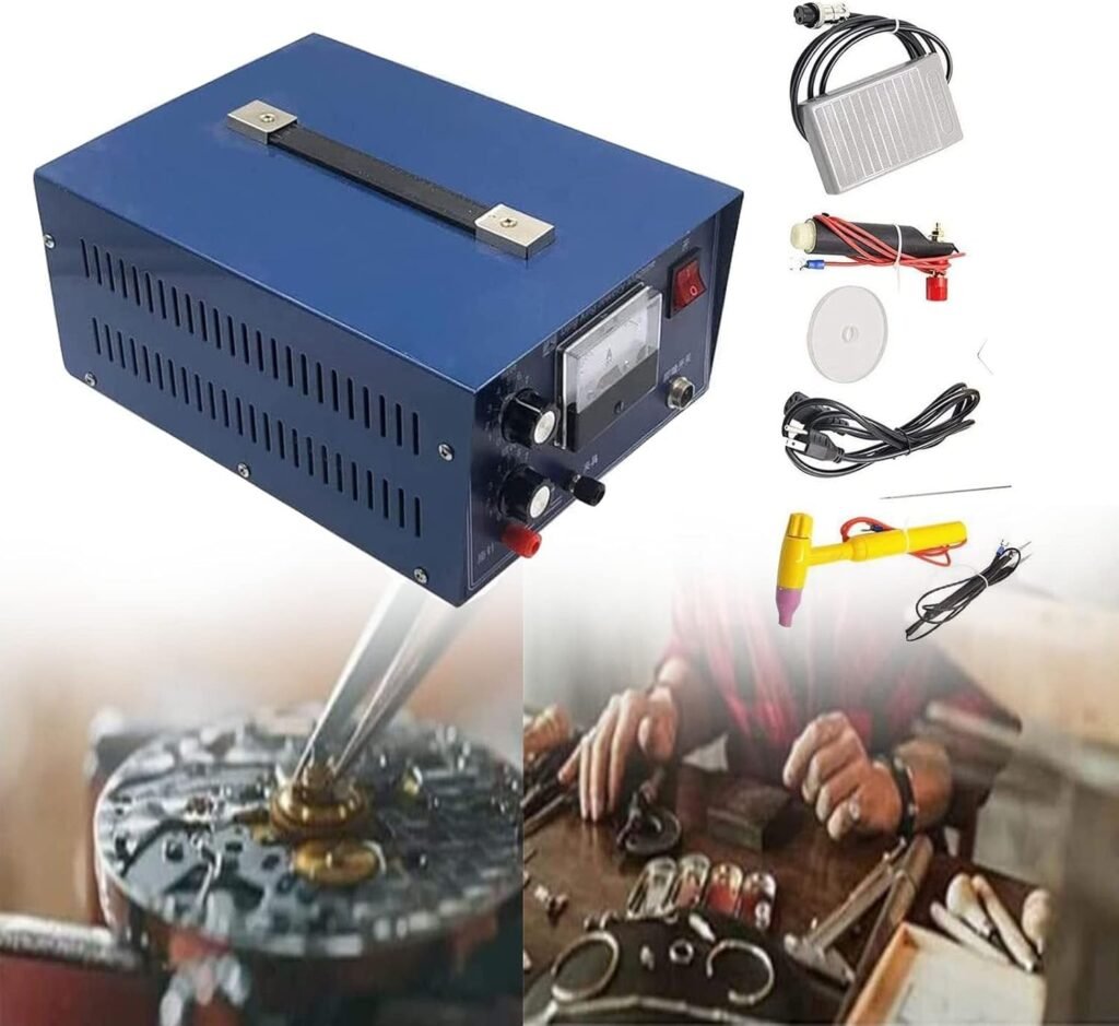 LMYYDES Automatic Jewelry Spot Welding Machine 50A Pulse Spot Welder, Pulse Argon Arc Welding Machine Spot Welder for Soldering Jewelry, Soldering Range 0.5-1.5mm