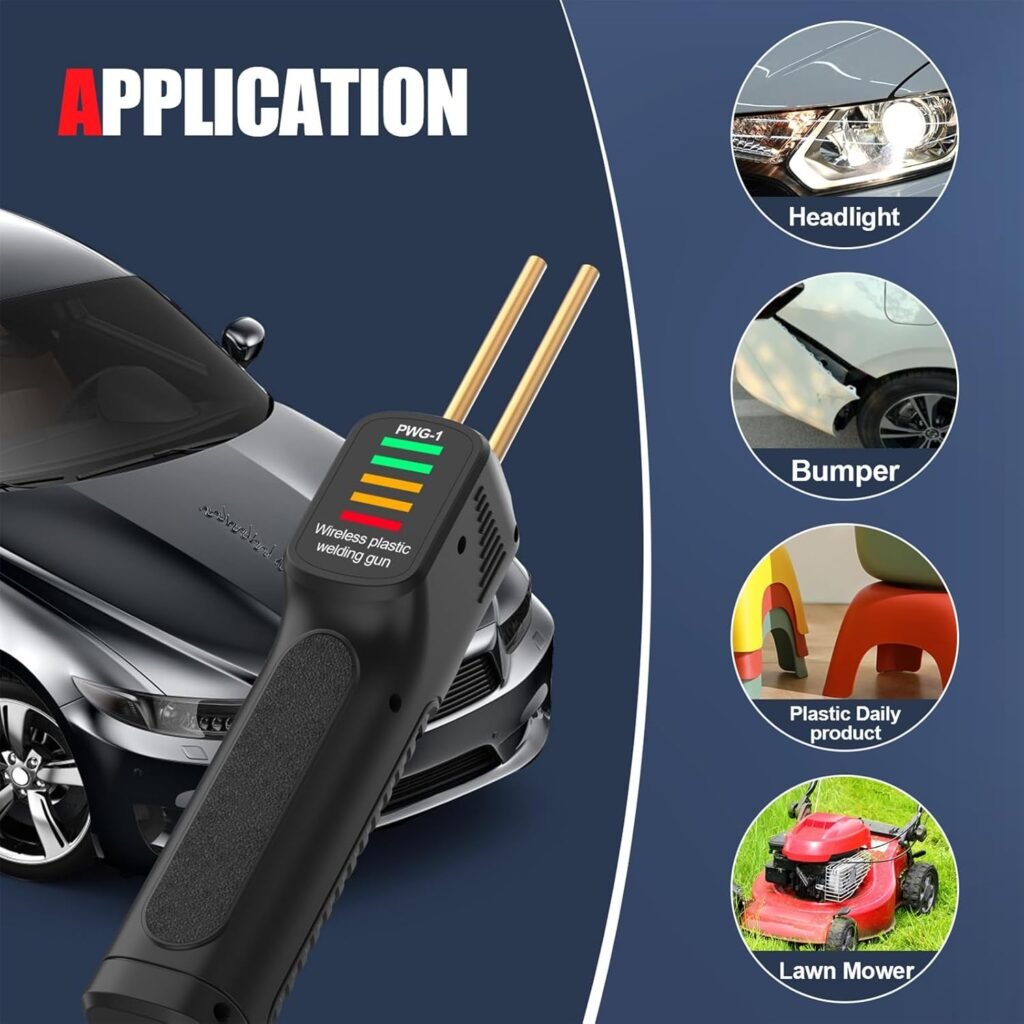 Weytoll Cordless Plastic Welder Car Bumper Repair Welding Machine 2600mAh Battery Hot Stapler USB Rechargeable Plastic Welder Machine with 200Pcs Welding Pins