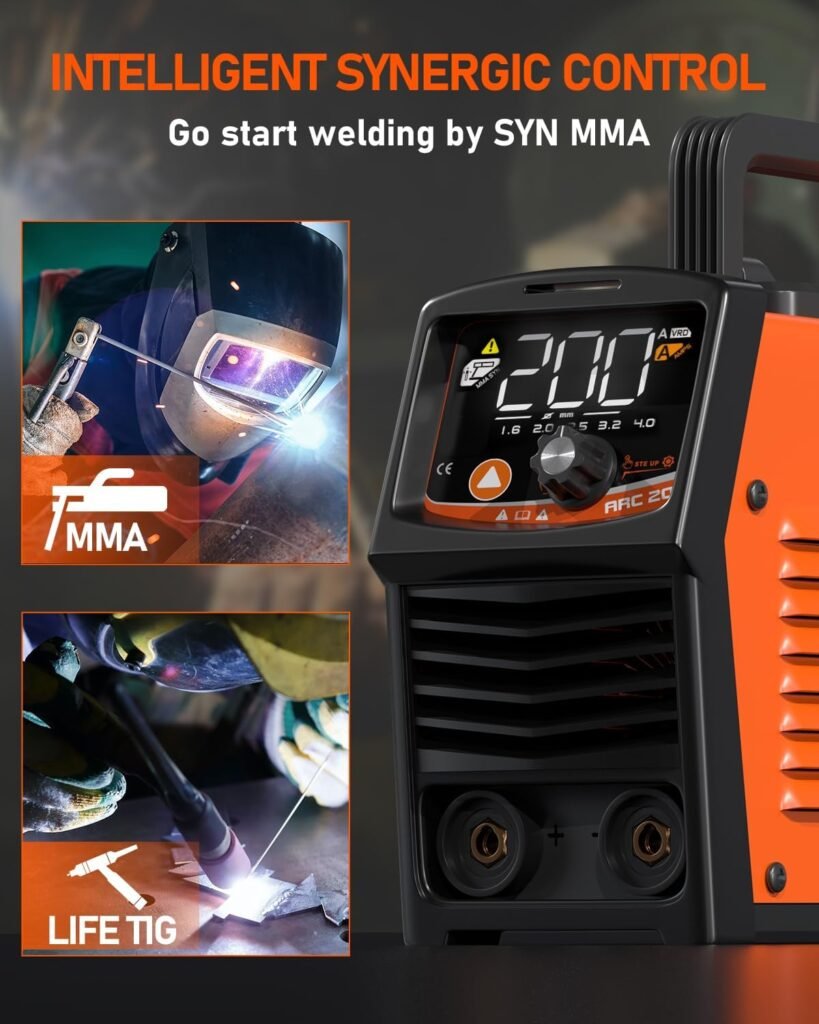 FEIFANKE ARC200 Welding Machine 240V 200A Stick Welder 3-in-1 SYN IGBT Inverter Welder with LED Digital Display Mini Portable Compact MMA E-Hand/Lift TIG/Hot Start/Arc Force/VRD
