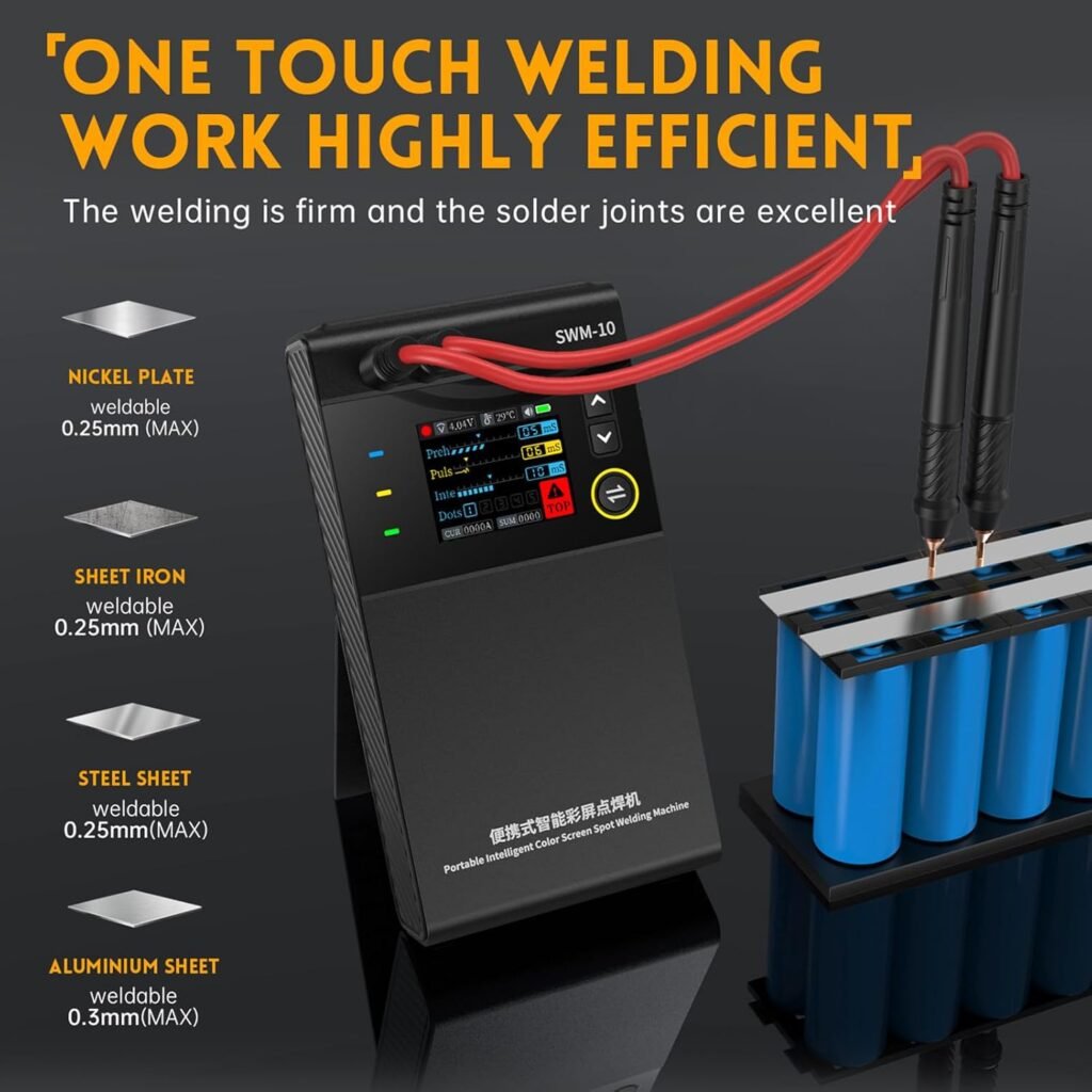 json2xml Adjustable Spot Welder,Portable Spot Welding Machine-Welding thickness: 0.1-0.25mm/With LCD to monitor equipment status,Ni Iron Battery Welding Tool kit with Nickel Sheet