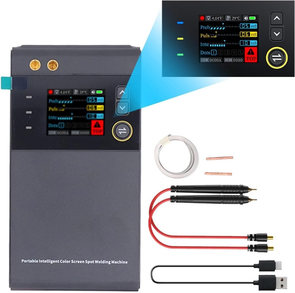 json2xml Adjustable Spot Welder,Portable Spot Welding Machine-Welding thickness: 0.1-0.25mm/With LCD to monitor equipment status,Ni Iron Battery Welding Tool kit with Nickel Sheet