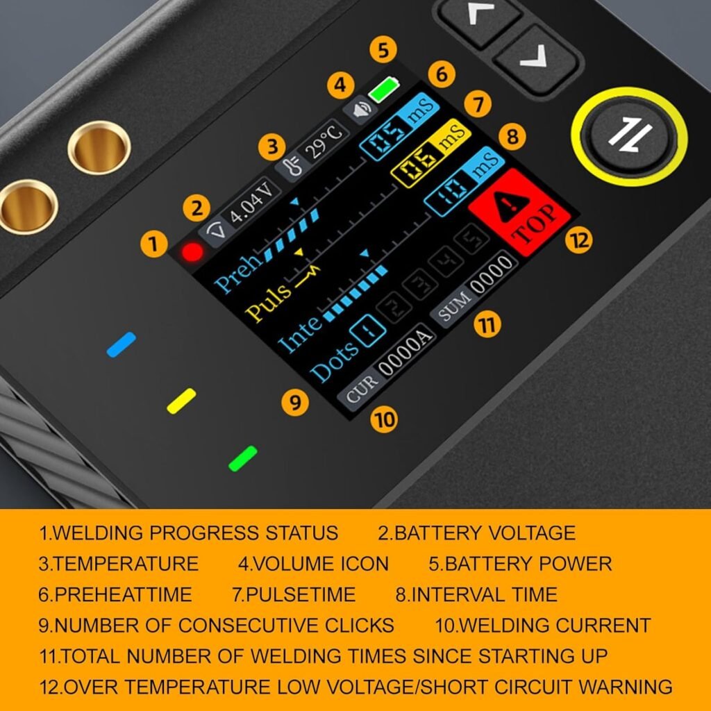 json2xml Adjustable Spot Welder,Portable Spot Welding Machine-Welding thickness: 0.1-0.25mm/With LCD to monitor equipment status,Ni Iron Battery Welding Tool kit with Nickel Sheet