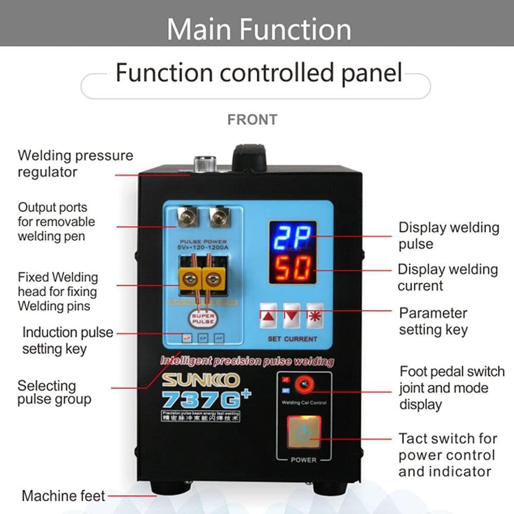 KLUFO 737G + Intelligent Precision Welding Battery Welding Machine Spot Welder DIS Induction Handheld Dual Function Battery Spot Welder for Batteries 18650 Packs Spot Welding Equipment CE