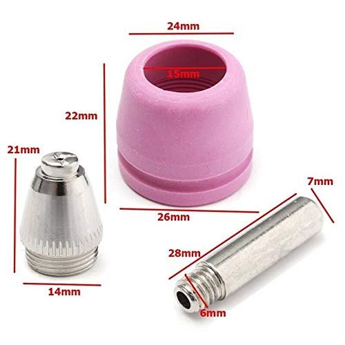 MEETOZ 26pcs Plasma Cutter Torch Consumables,SG-55 AG-60 WSD-60 Plasma Cutter Accessories